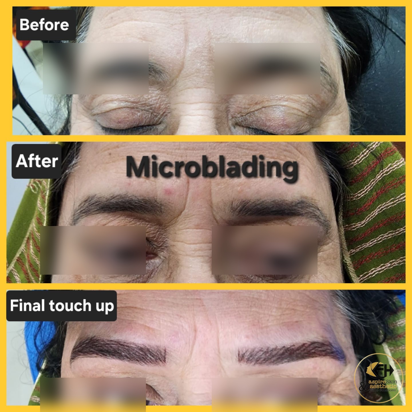 Eyebrow microblading before and after result
